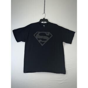Superman Shirt Mens XL Black Shield Logo DC Comics Superhero Graphic Tee